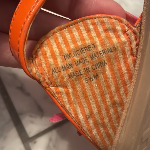 Tommy Hilfiger Orange with Pink Tassels Sandals Size 8.5 - Picture 3 of 3